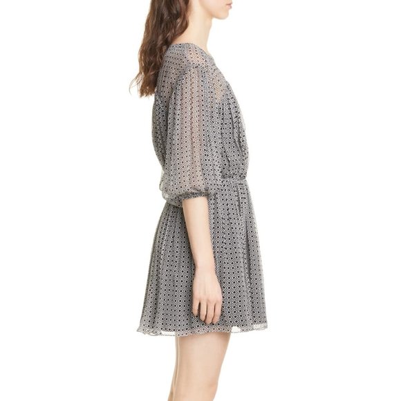 NWT $378 Joie Andora Geo Print Silk Chiffon Dress - Picture 3 of 7